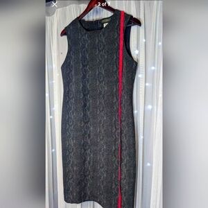 Vintage 90's Studio 205 Dark Blue Snake Print Dress Size 8